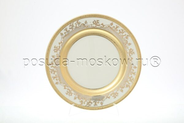 bljudo krugloe  sm falkenporzellan cream gold