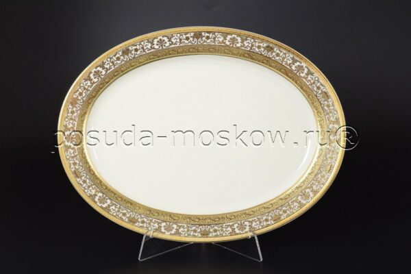 bljudo ovalnoe  sm royal gold cream falkenporzellan