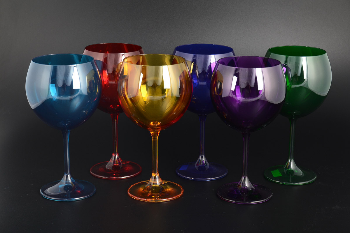 Набор бокалов для вина 250 Sylvia/Klara цветные (6 шт)