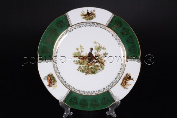 nabor tarelok  sm bolero ohota zelenaja royal czech porcelain