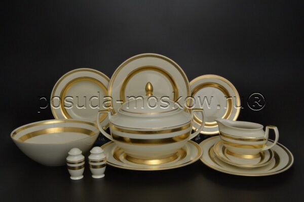 stolovyj serviz constanza cream gold falkenporzellan  predmetov