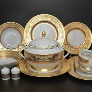 stolovyj serviz diadem violet gold falkenporzellan  predmetov