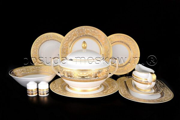 stolovyj serviz diadem white creme gold falkenporzellan