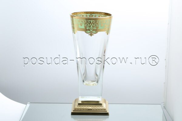 vaza dlja cvetov  sm natalia golden turquoise d astra gold