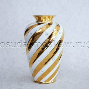 vaza spiral white gold limoges bruno costenaro