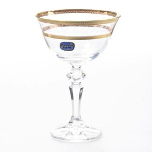 Набор бокалов для мартини 180 мл Crystalex Золотой Лист V-D Bohemia