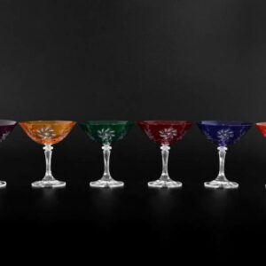 Набор бокалов для мартини 180 мл Цветной Хрусталь R-G Bohemia