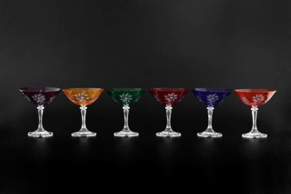 Набор бокалов для мартини 180 мл Цветной Хрусталь R-G Bohemia