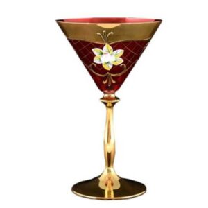 Набор бокалов для мартини Лепка красная Smalt J-M Bohemia