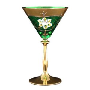 Набор бокалов для мартини Лепка зеленая Smalt J-M Bohemia 39917