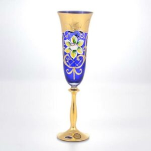 Набор бокалов для шампанского 190 мл Анжела Стар Кристалл синий