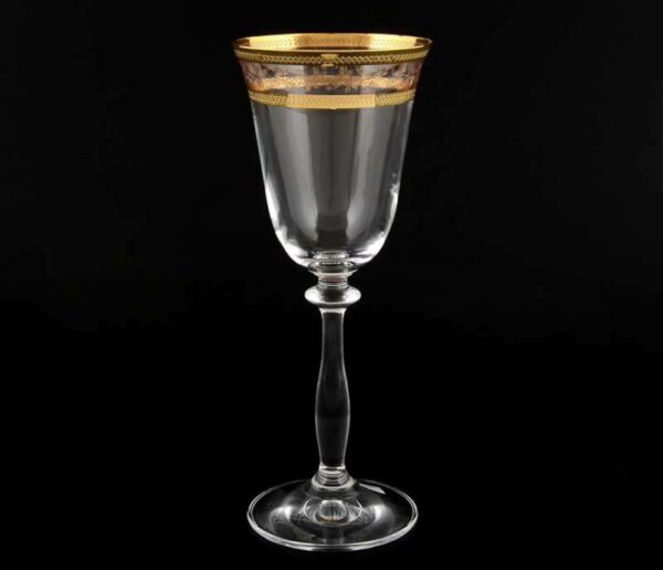 Набор бокалов для вина 185 мл Анжела Золотой лист V-D Bohemia