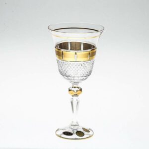 Набор бокалов для вина 220 мл Хрусталь с золотом Max Crystal 32514