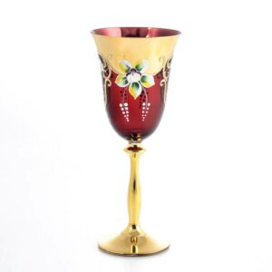 Набор бокалов для вина 250 мл Анжела Лепка красная AS Crystal