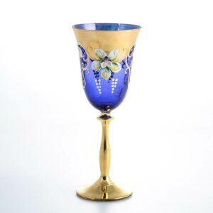 Набор бокалов для вина 250 мл Анжела Лепка синяя AS Crystal
