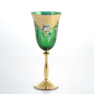 Набор бокалов для вина 250 мл Анжела Лепка зеленая AS Crystal