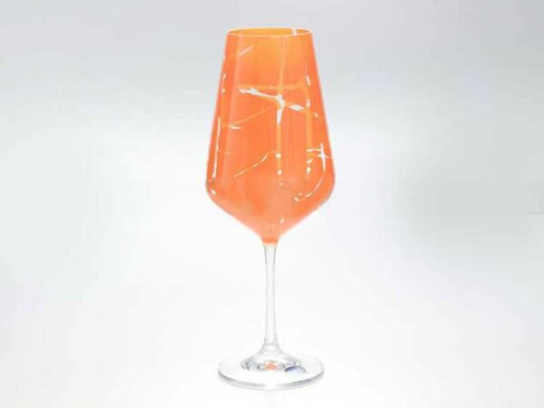 Набор бокалов для вина 350 мл Sandra Crystalex Bohemia оранж