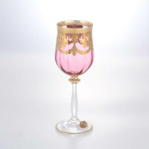 Набор бокалов для вина Veneziano Color Art Decor розовый