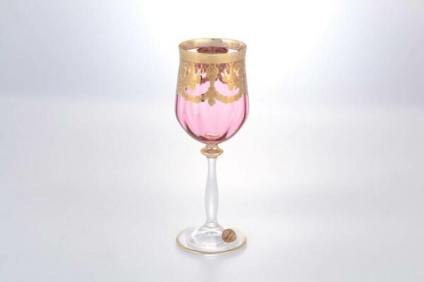 Набор бокалов для вина Veneziano Color Art Decor розовый