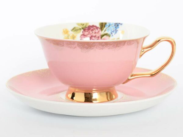 Набор чайных пар 220мл розовый Royal Classics 38618