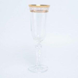 Набор фужеров для шампанского 150 мл Crystalex Кристина Золотой Лист V-D Bohemia