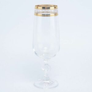 Набор фужеров для шампанского 180 мл Crystalex Золотой Лист V-D Bohemia