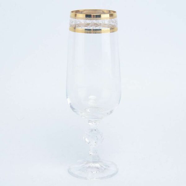 Набор фужеров для шампанского 180 мл Crystalex Золотой Лист V-D Bohemia
