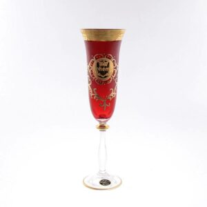 Набор фужеров для шампанского 190 мл Анжела Bohemia Версаче B-G красная 37114