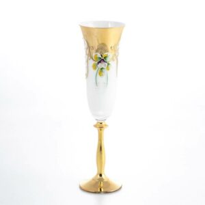 Набор фужеров для шампанского 190 мл Анжела Лепка белая AS Crystal