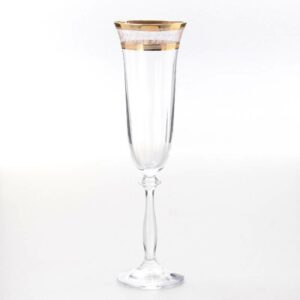 Набор фужеров для шампанского 190 мл Crystalex Золотой Лист V-D Bohemia