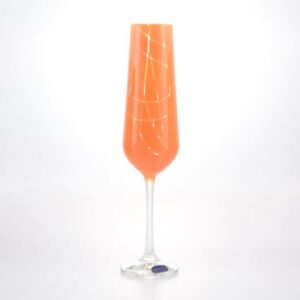 Набор фужеров для шампанского 200 мл Sandra Crystalex Bohemia оранж