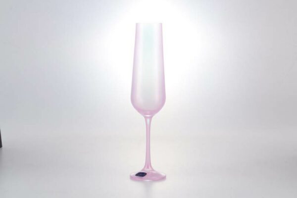 Набор фужеров для шампанского 200 мл Sandra Crystalex Bohemia розовые