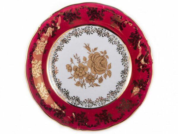 Набор глубоких тарелок 23 см Роза Красная Carlsbad