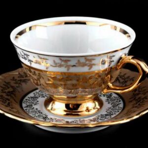 Набор для чая на 6 перс 12пр Лист бежевый Bavarian Porcelain