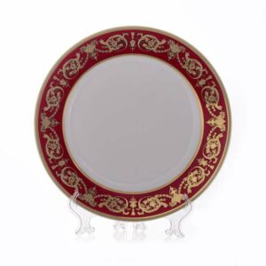 Набор глубоких тарелок 23 см Александрия Красная зол Bavarian Porcelain
