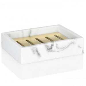 Мыльница Andrea House White Marble and Brass