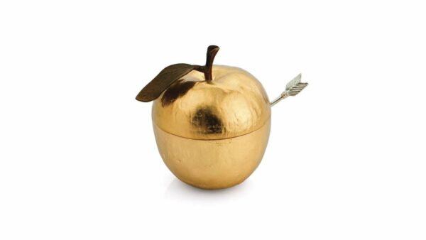 Банка для меда Michael Aram Золотое яблоко 11см золотистая
