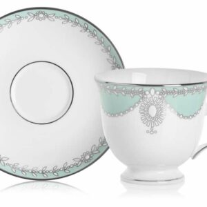 Чашка чайная с блюдцем Lenox Королевский жемчуг бело-голубая 180мл
