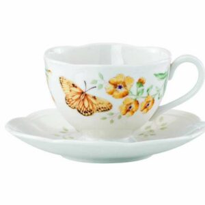 Чашка чайная с блюдцем Lenox Бабочки на лугу Желтушка 240мл
