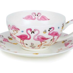 Чашка чайная с блюдцем Данун Фламинго 250мл