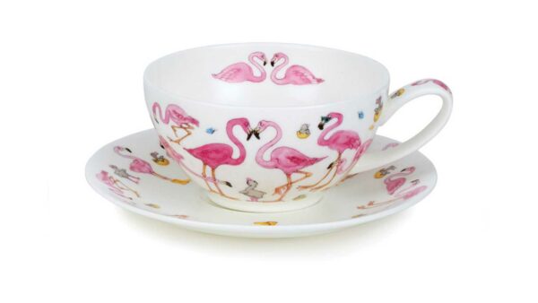 Чашка чайная с блюдцем Данун Фламинго 250мл