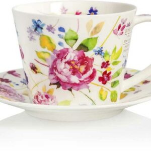 Чашка чайная с блюдцем Данун Садовая роза Айлей 350мл