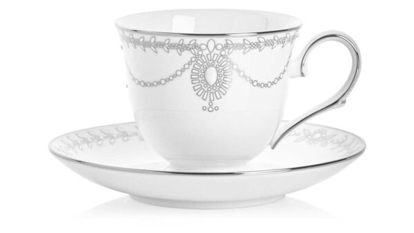 Чашка для эспрессо с блюдцем Lenox Королевский жемчуг 90мл белая 1