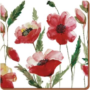 Набор подставок под горячее Kitchen Craft Watercolour Poppy 10х10