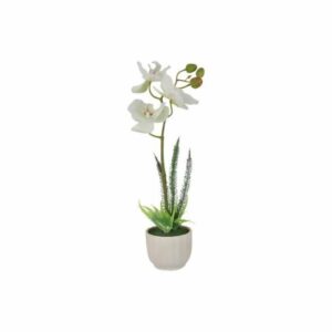 Декоративные цветы Дрим Гарден Орхидея белая в керамической вазе