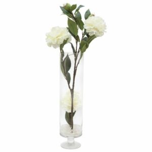 Декорцветы Дрим Гарден Пионы белые в стеклянной вазе