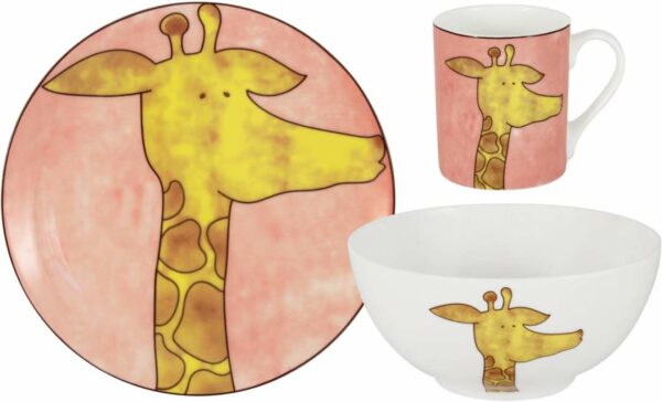 Детский набор посуды из 3-х пр Жираф: кружка тарелка миска Emily