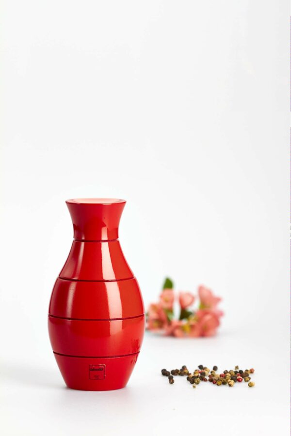 Мельница для специй Бисетти в виде вазы красная лакированная