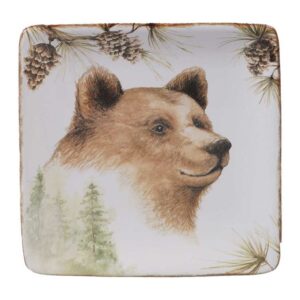 Тарелка пирожковая квадратная Certified Заповедный лес Медведь 15см