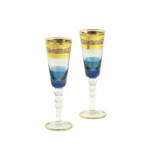 Набор бокалов для шампанского голубой Migliore Adriatica